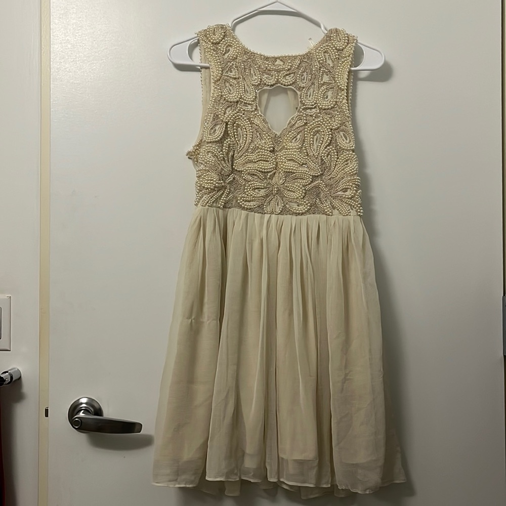 Cream beaded dress (6) urban outfitters